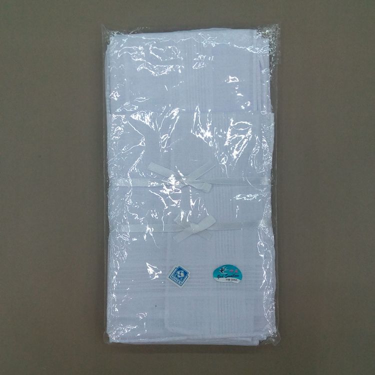 Polyester-cotton satin striped white handkerchief pure white hand sweat-towel painting DIY37*38 multi-flower blended thin handkerchief full figure