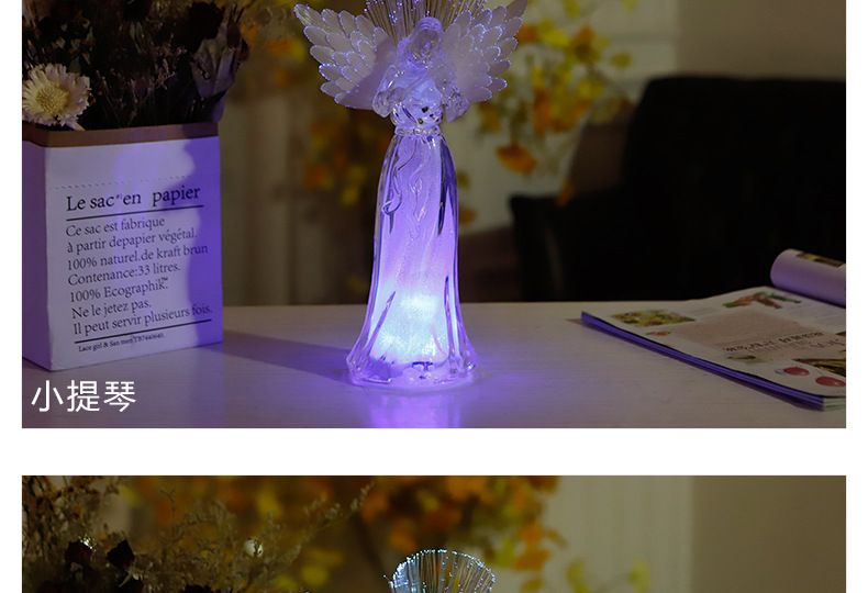 Christian ornaments, fiber optic angels, seven-color lights, ambient lights, novel and creative electronic night lights, led book lights pic 7