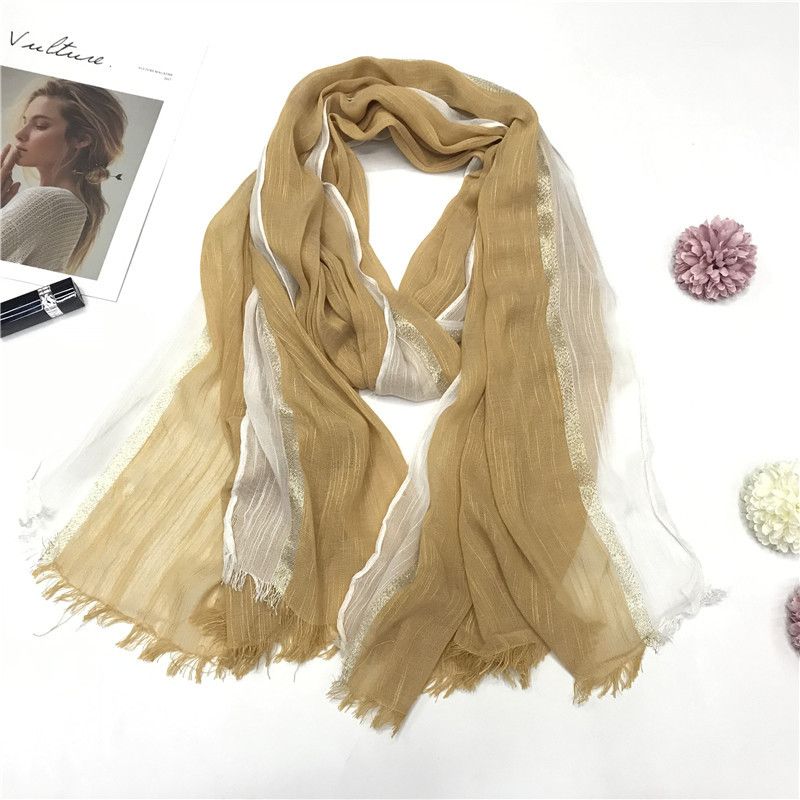 Autumn and winter sales of new gold terylene wool beared women's scarf fashion joker bamboo cotton warm breathable scarf