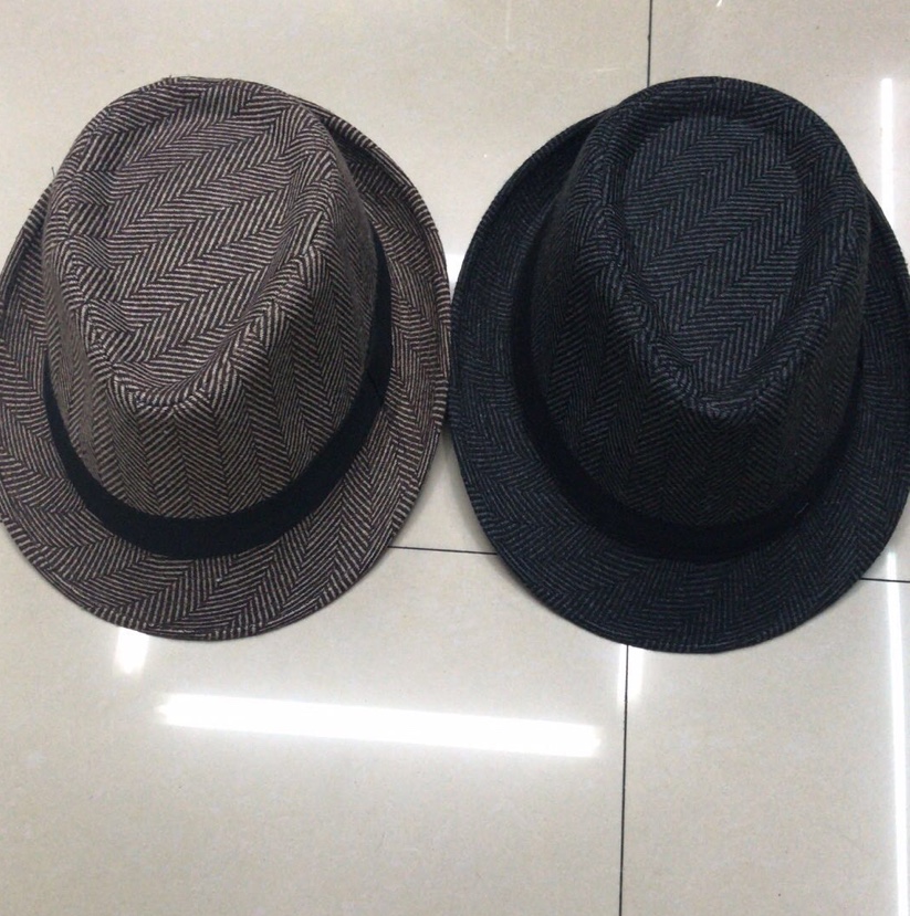 Wool Herringbone Top Hat