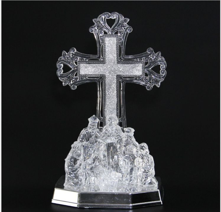 Acrylic Christmas diary, religious cross, Easter, Catholic Jesus, Christmas tree scene decoration craftsmanship
