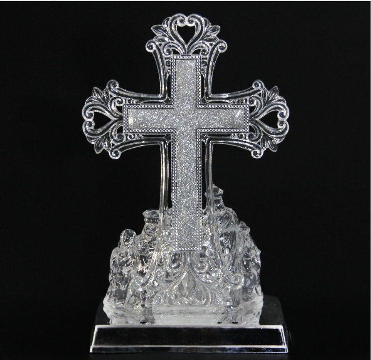 Acrylic Christmas diary, religious cross, Easter, Catholic Jesus, Christmas tree scene decoration craftsmanship details Picture