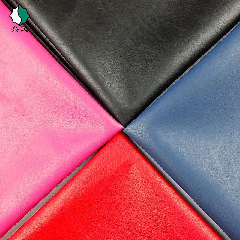 Xingmin Leather's textured base, artificial leather, spring warmth and blooming, semi-PU leather, luggage leather, glove leather, fabric processing and customization details Picture