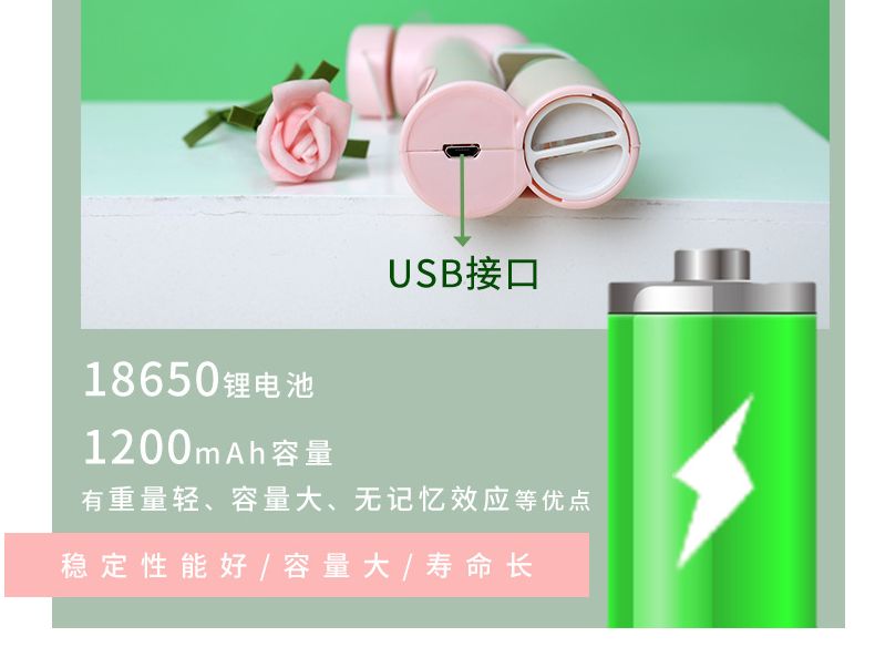 创意新品卡通喷雾充电风扇户外迷你USB风扇便携迷你风扇学生补水详情图2