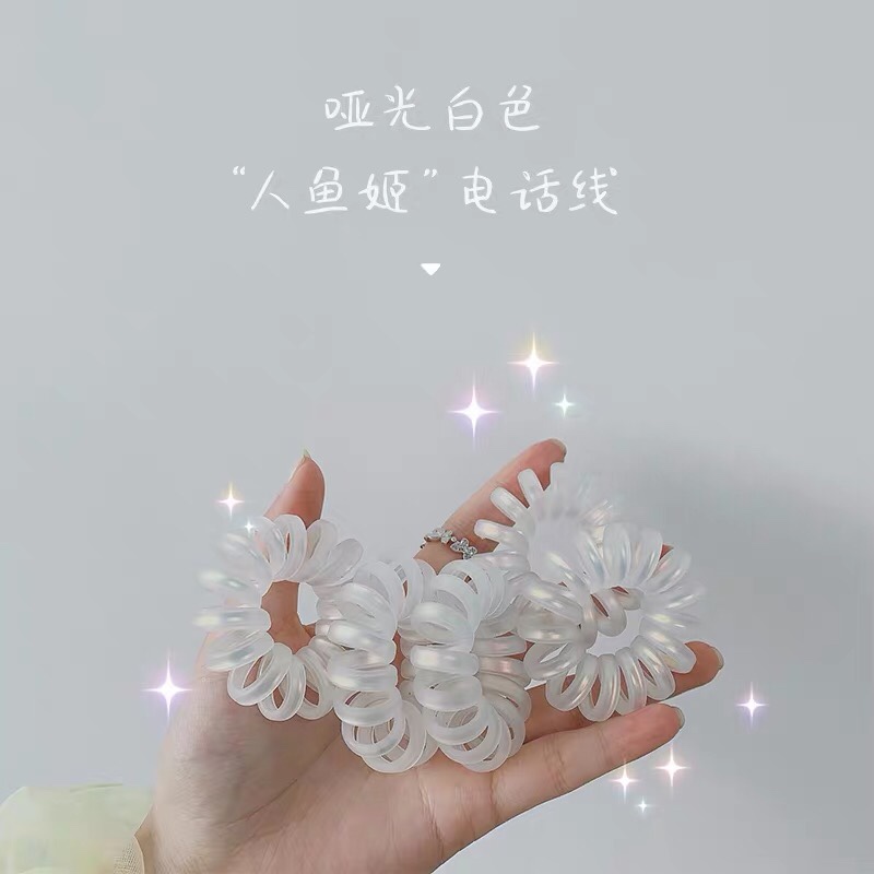 Frosted Mermaid Mermaid Telephone Line No Trace Hair Coil Female Simple Cold Wind Head Rope Korean Net Red Ponytail Hair Rope Item Picture