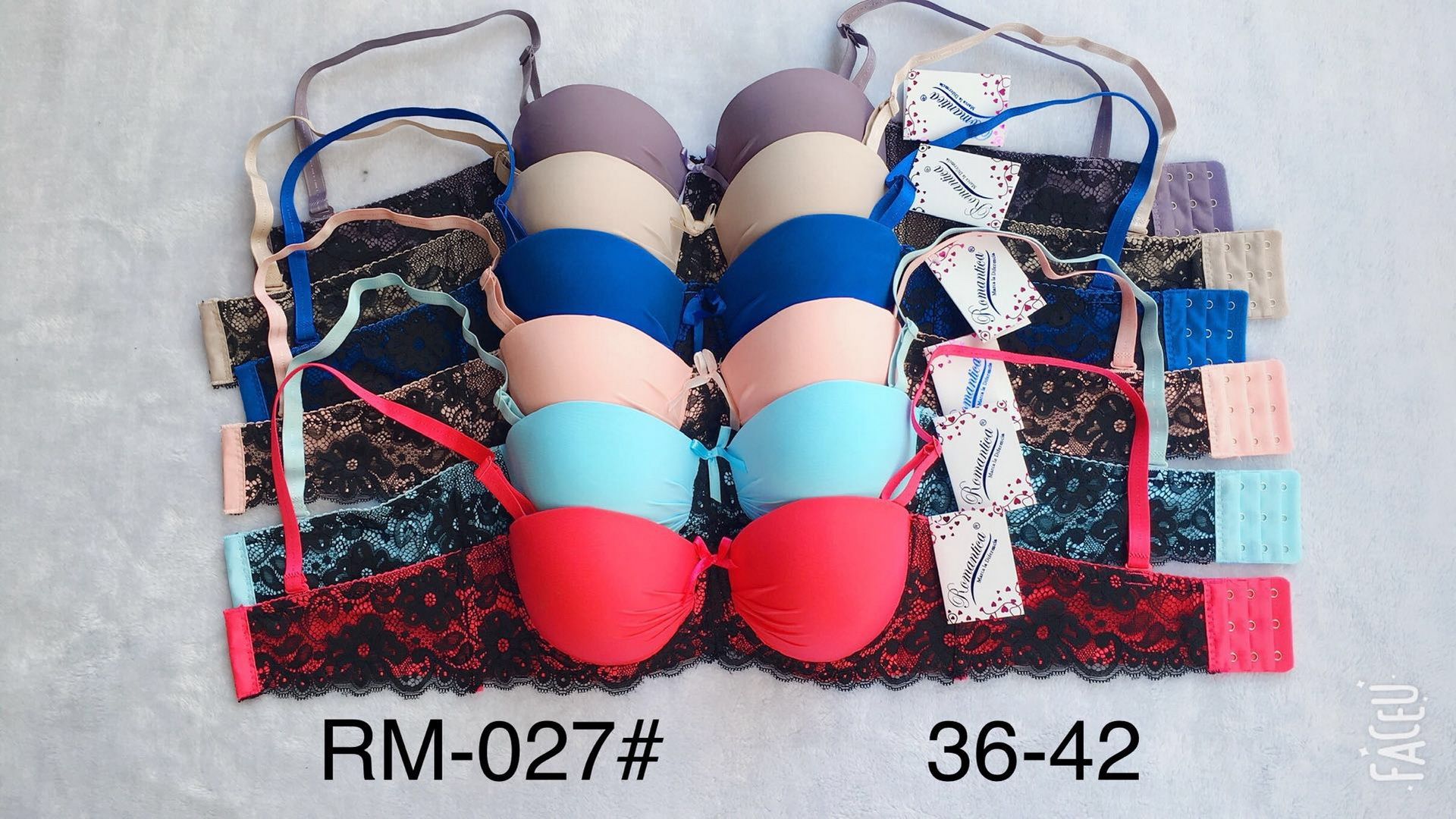 Yiwu Haochao RM-027 B-cup bra Lace bra Double-edged fabric bra 3-row button bra Transparent bra