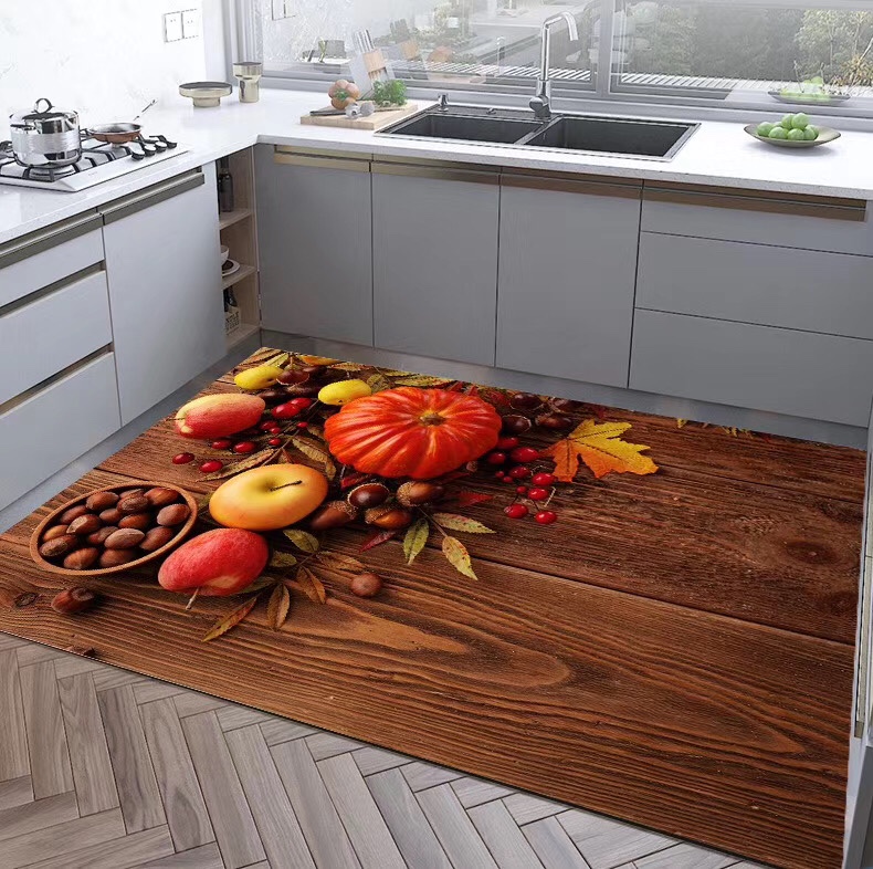 厨房系列地毯水果蔬菜印花厨房垫防滑吸水加厚地毯详情图2