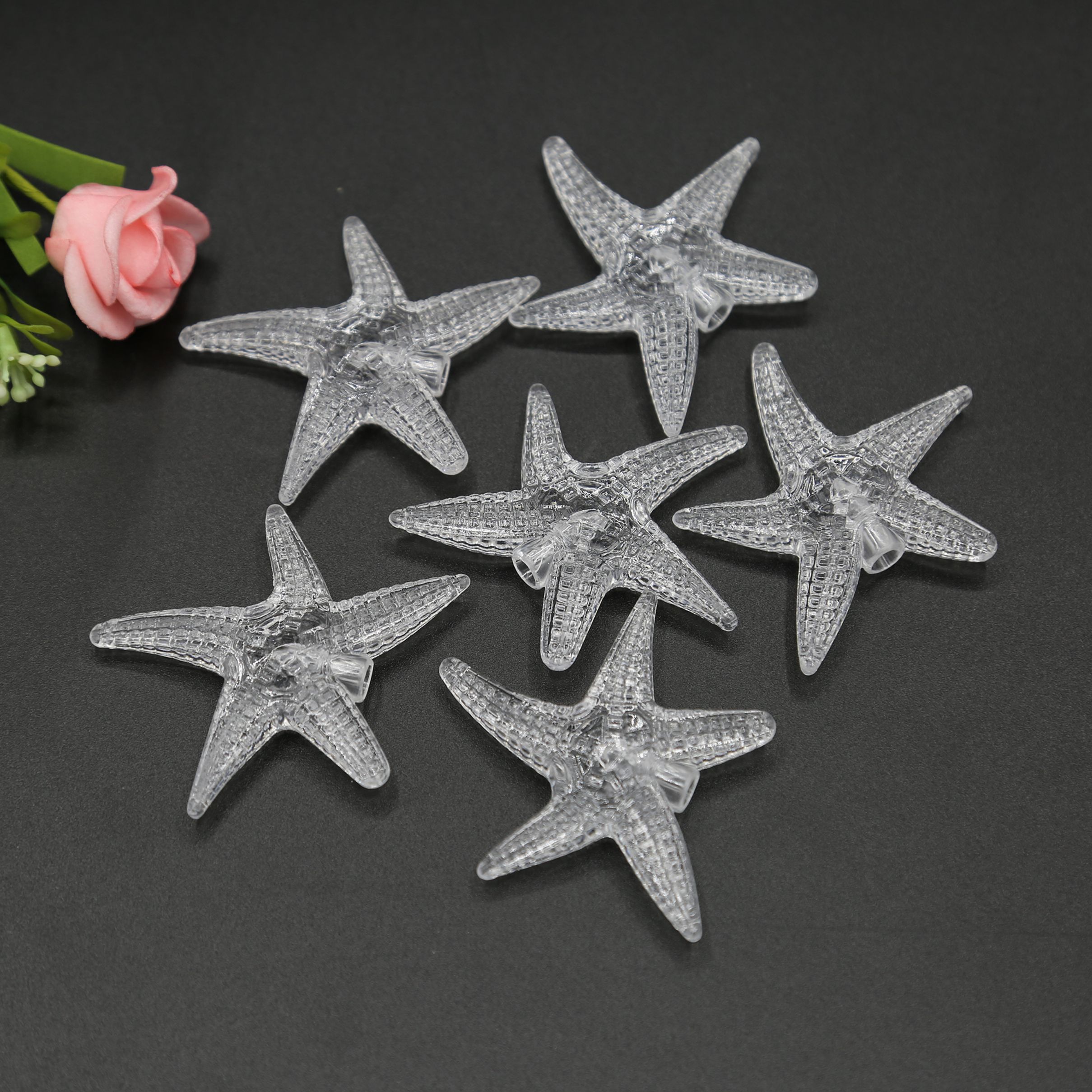 Transparent starfish bubble plastic beads LED lighting string decoration festive lights accessories lighting accessories