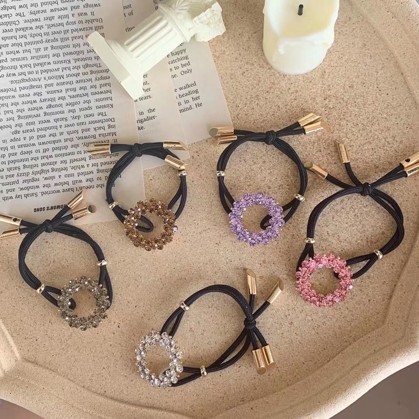 Rhinestone round girl rubber band Specification image