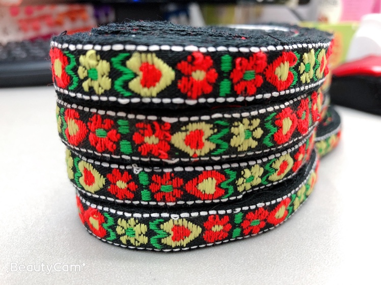 1公分民族花边小🌸花手工DIY工艺品服装辅料提花织带