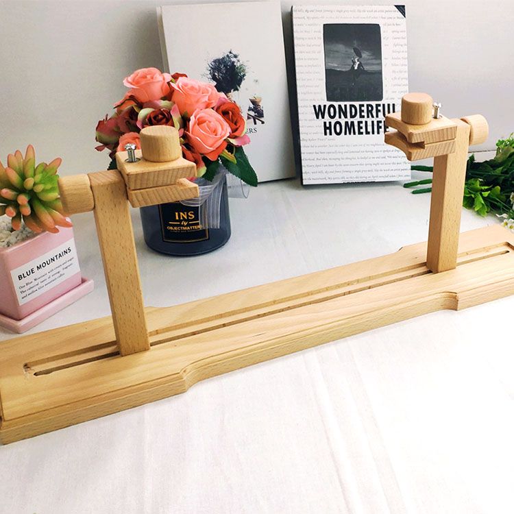 多功能家用可调节榉木台式绣架 十字绣刺绣绣架通用床上刺绣绣框产品图