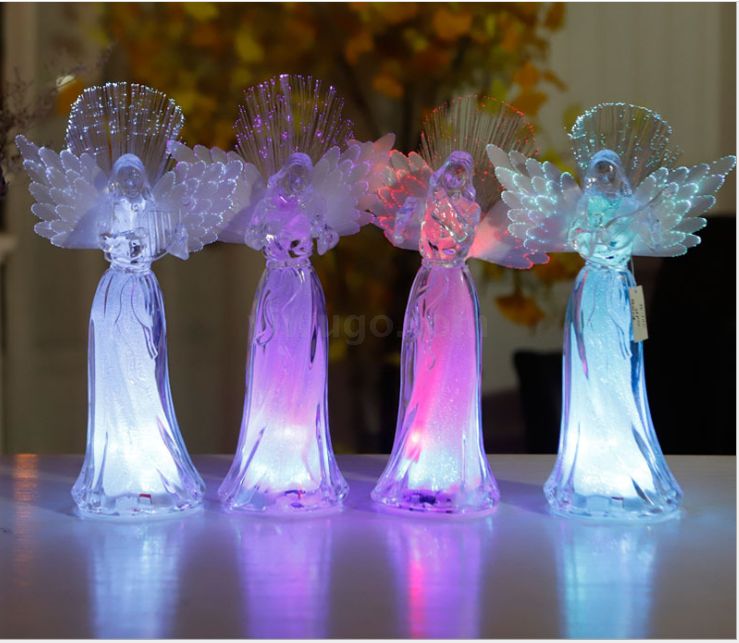Christian ornaments, fiber optic angels, seven-color lights, ambient lights, novel and creative electronic night lights, led book lights