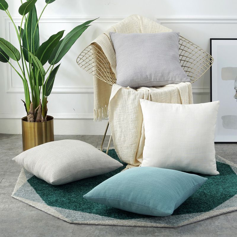 棉麻纯色抱枕现代简约沙发靠垫客厅床头靠枕详情图1