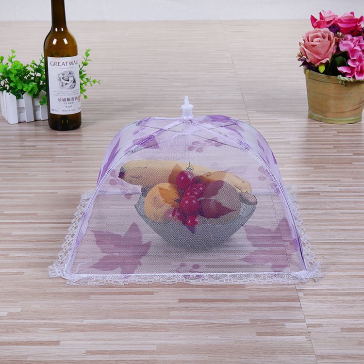 Food Cover Lace Foldable Table Cover Dust And Fly Proof Food Cover Kitchen Gadgets Calico Vegetable Cover Specification drawing