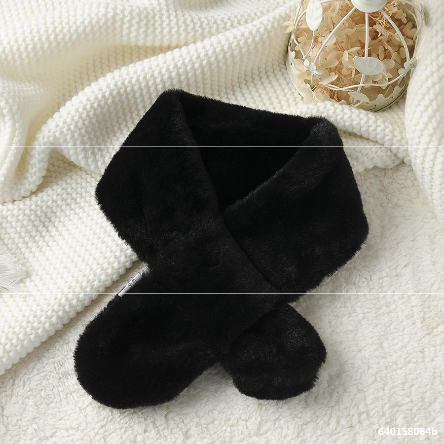 Children's Scarf Autumn And Winter New All-Match Korean Version Of Solid Color Men's And Women's Treasure Fur Light Plate Bib Imitation Rabbit Hair Warm Scarf Item Picture
