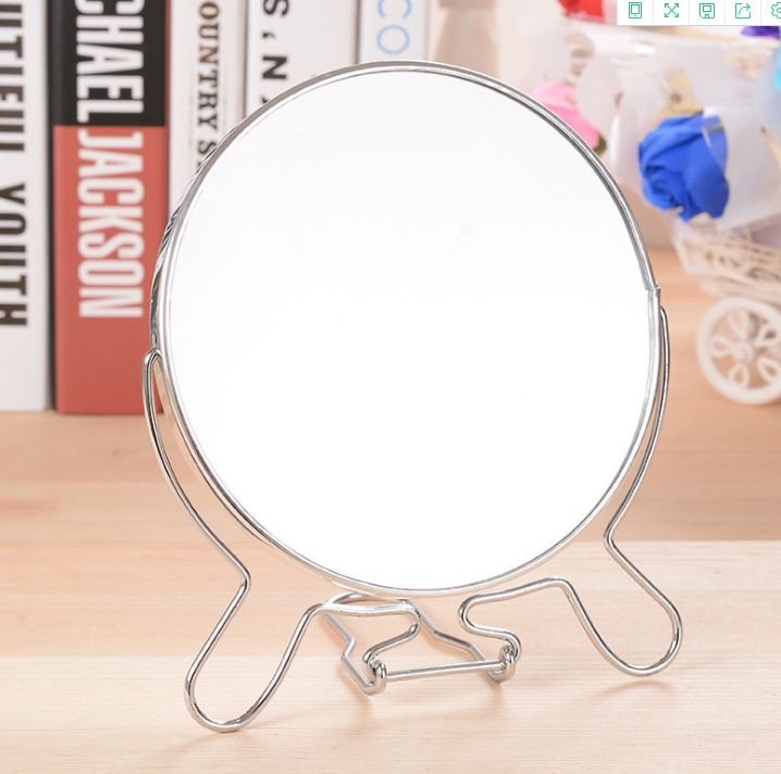 6寸8寸铁边镜 女士台式双面镜 婚庆梳妆镜美容镜360°旋转镜子