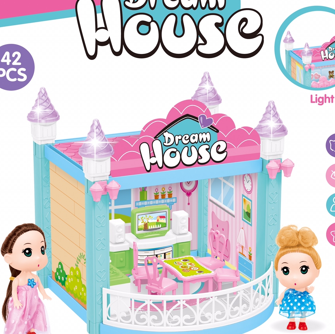 糖米公主屋女孩过家家玩具仿真公主城堡套装模型别墅儿童生日礼物326-D7