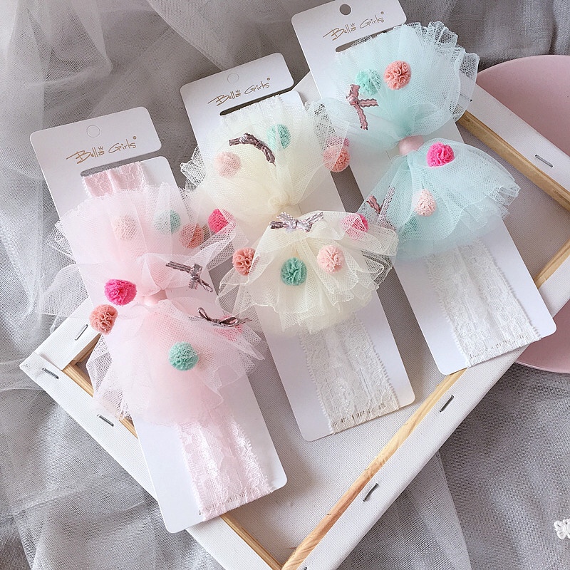 New Korean web bowknot lace hair headband thumbnail