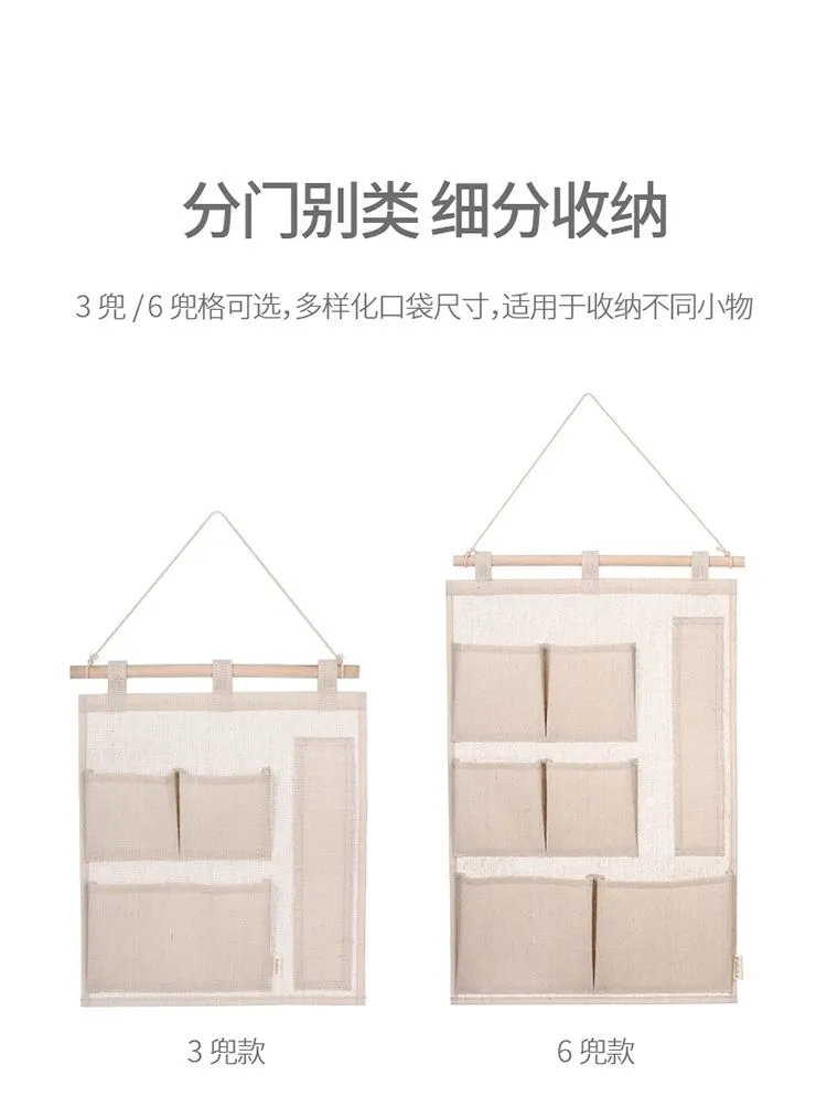 Jewelry storage bag, wall storage bag, hanging bag, fabric wall-mounted mobile phone, wall-mounted storage, behind the door detail image 4