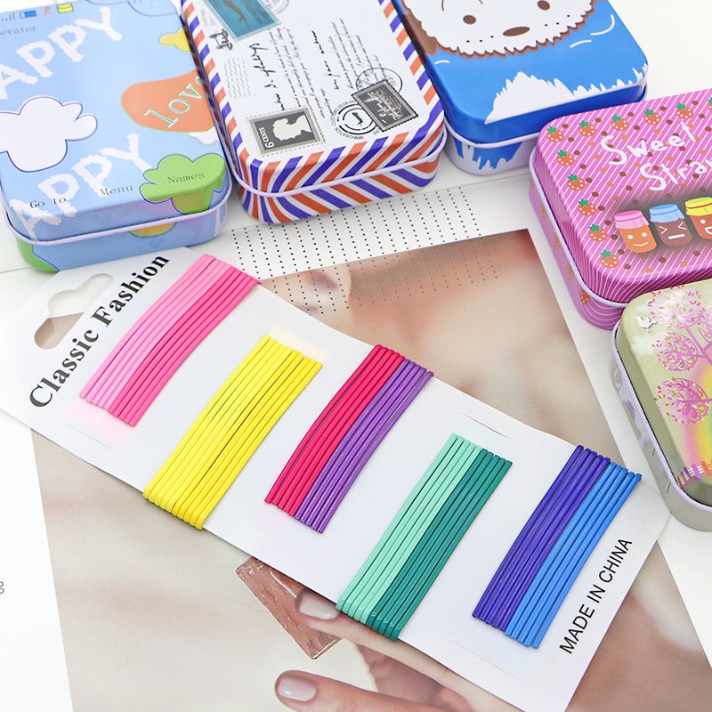 泫雅风韩版一字夹可爱彩色ins风发夹刘海夹边夹子头饰网红森女系细节图