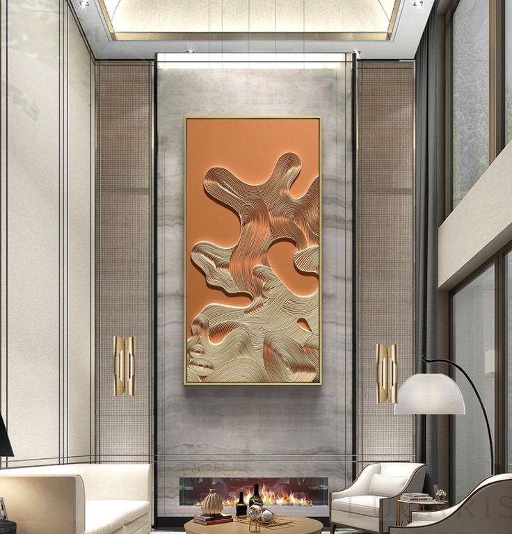 Modern Light Luxury Porch Decorative Painting Vertical Version Abstract Hanging Painting Hotel Villa Corridor Wall Painting With Framed Oil Painting full figure