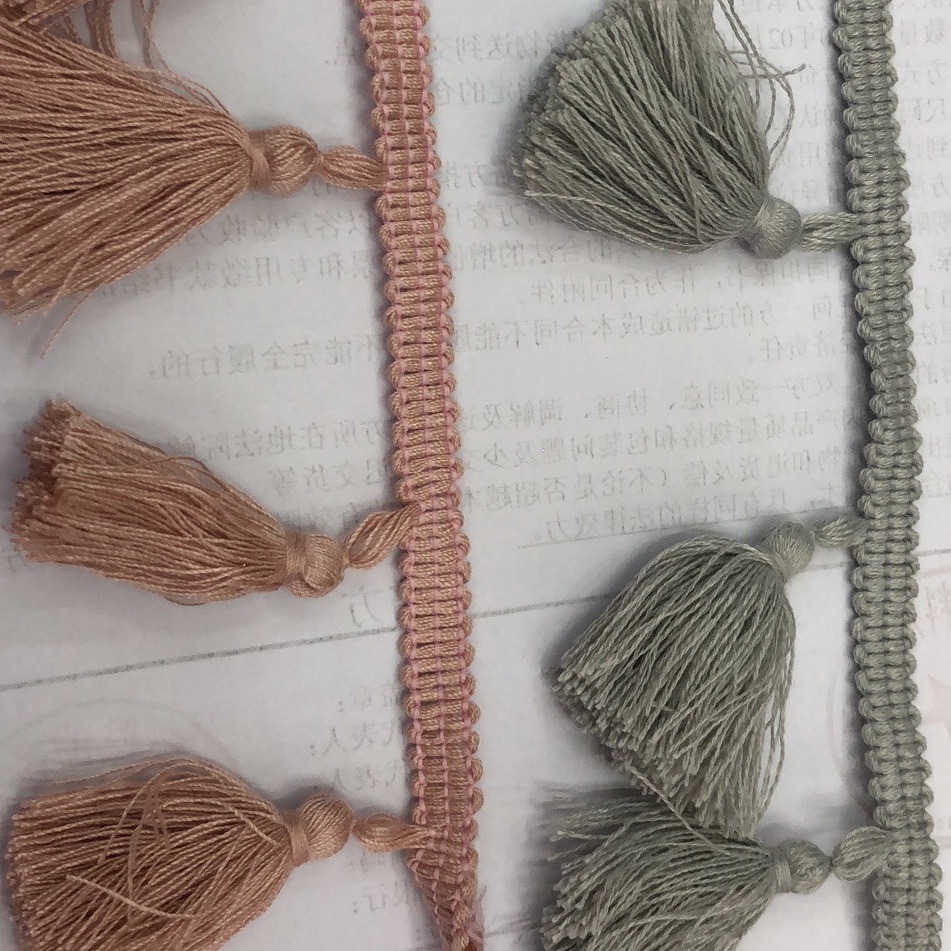 6CM涤棉手工花边窗帘装饰