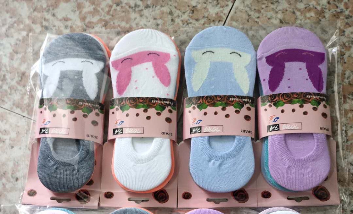 袜子同发针织厂家直销外贸涤棉棉男女袜短袜便宜耐穿Tongfa invisible socks
