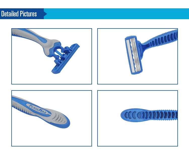外贸货源男士4层刀头剃须刀，6支一卡，刀头可动详情图4