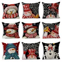 Christmas Merry Christmas Frosty linen pillowcase office cushion