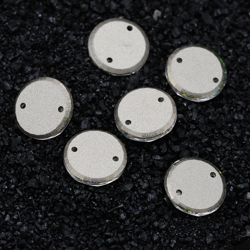Grest factory direct sales of high-end flat button, flat bottom, hand-sewn drill, round top pressure glass drill, DIY jewelry accessories, clothing accessories Item Picture