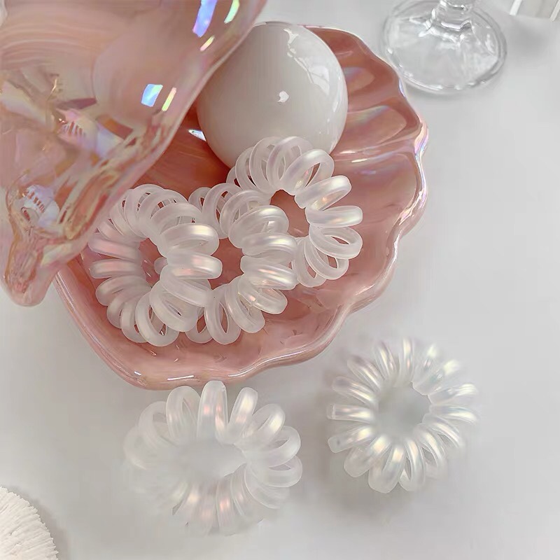 Frosted Mermaid Mermaid Telephone Line No Trace Hair Coil Female Simple Cold Wind Head Rope Korean Net Red Ponytail Hair Rope details Picture