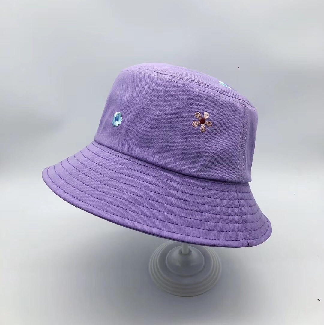 日系关晓彤同款春夏渔夫帽女韩版百搭小花遮阳帽子防晒遮脸太阳帽产品图