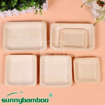 Jiehao Factory supplies disposable wooden tableware, sushi plates and birthday party plates