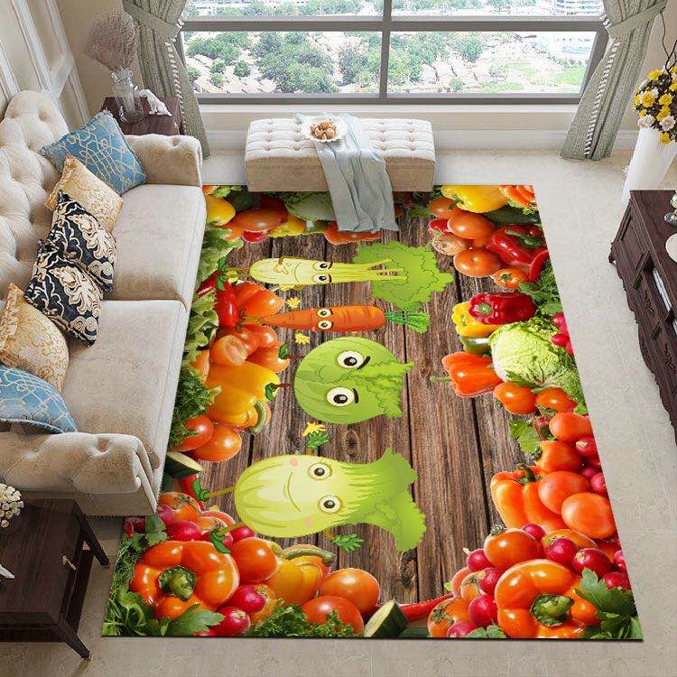 厨房系列地毯水果蔬菜印花厨房垫防滑吸水加厚地毯详情图4