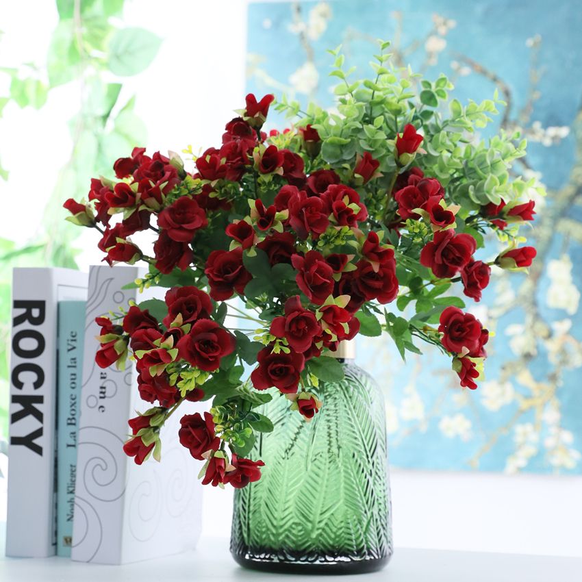 Direct sales and wholesale of 18-head woolen fabric roses for wedding photography and wall decoration. JM0934 rose, rose details Picture