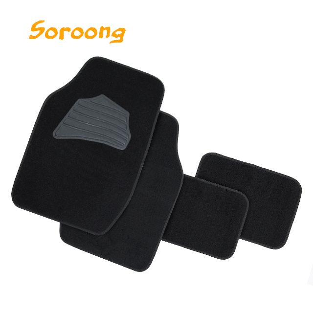 Car carpet floor MATS, striped carpet floor MATS, 4-piece set, durable and wear-resistant, suitable for all seasons, easy to clean