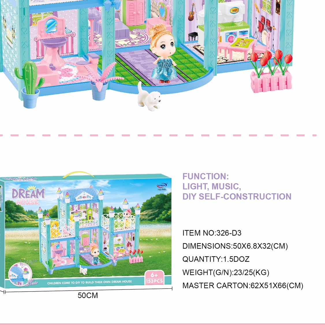 Sugar Rice Princess House girl play house toy simulation Princess castle set model villa children's birthday gift 326-D3 Application Scenario