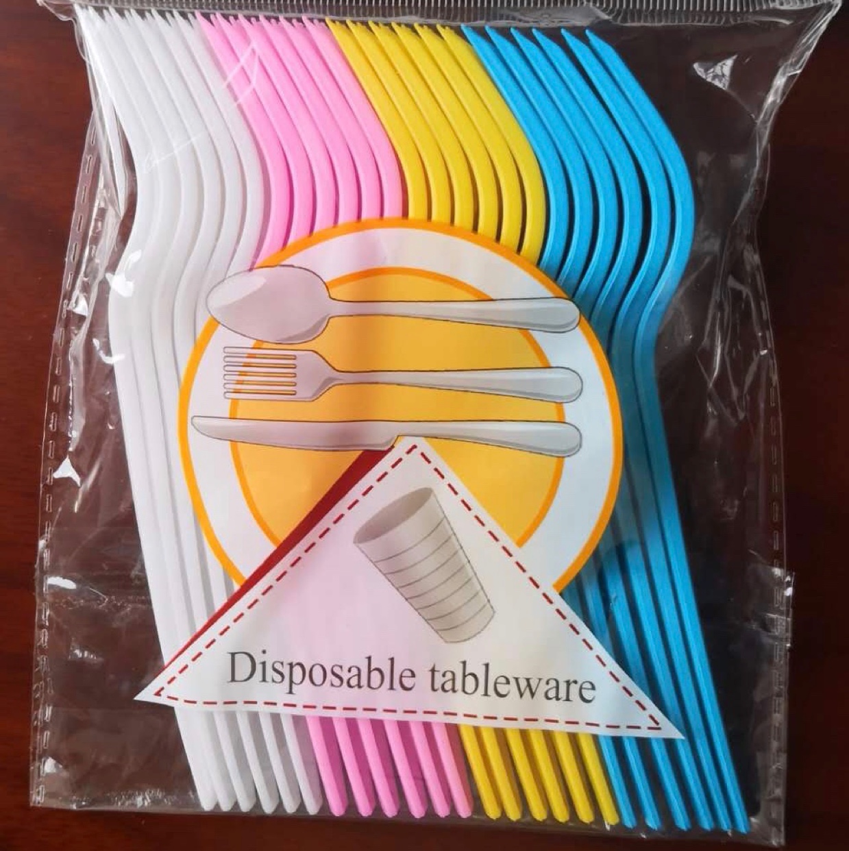 Color plastic fork, PP plastic fork, disposable plastic fork, coffee fork, birthday supplies fork white fork, cake fork. thumbnail