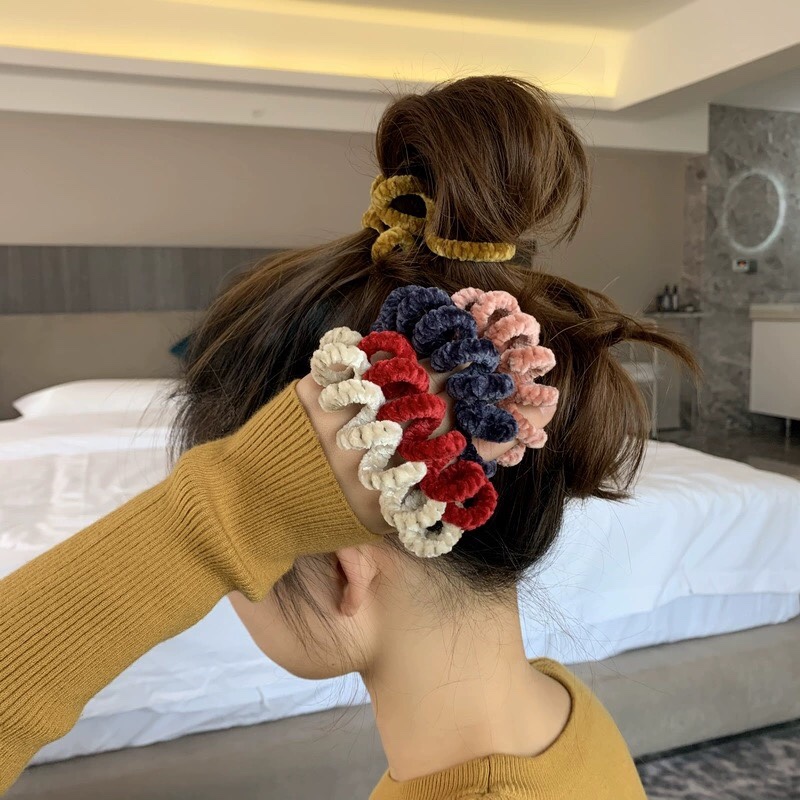 Telephone Wire Hair Circle Velvet Large Hair Rope Hair Rope Hair Accessories Korean Simple Girl Headdress Leather Strap Hair Specification drawing