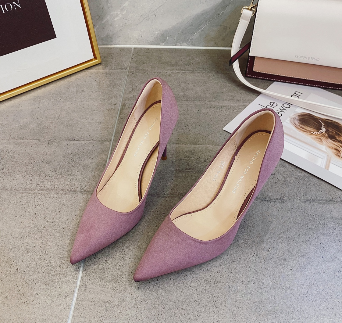 时尚气质尖头高根鞋。细跟。女人味。细节图