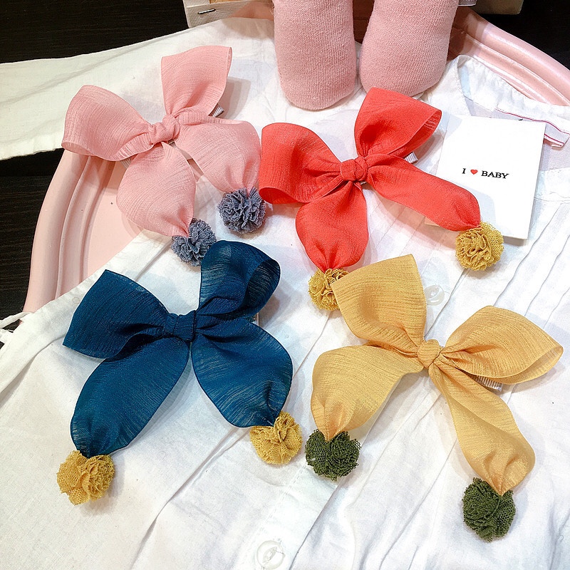 New Korean version of joker bowknot yarn ball side top clamp clamp thumbnail