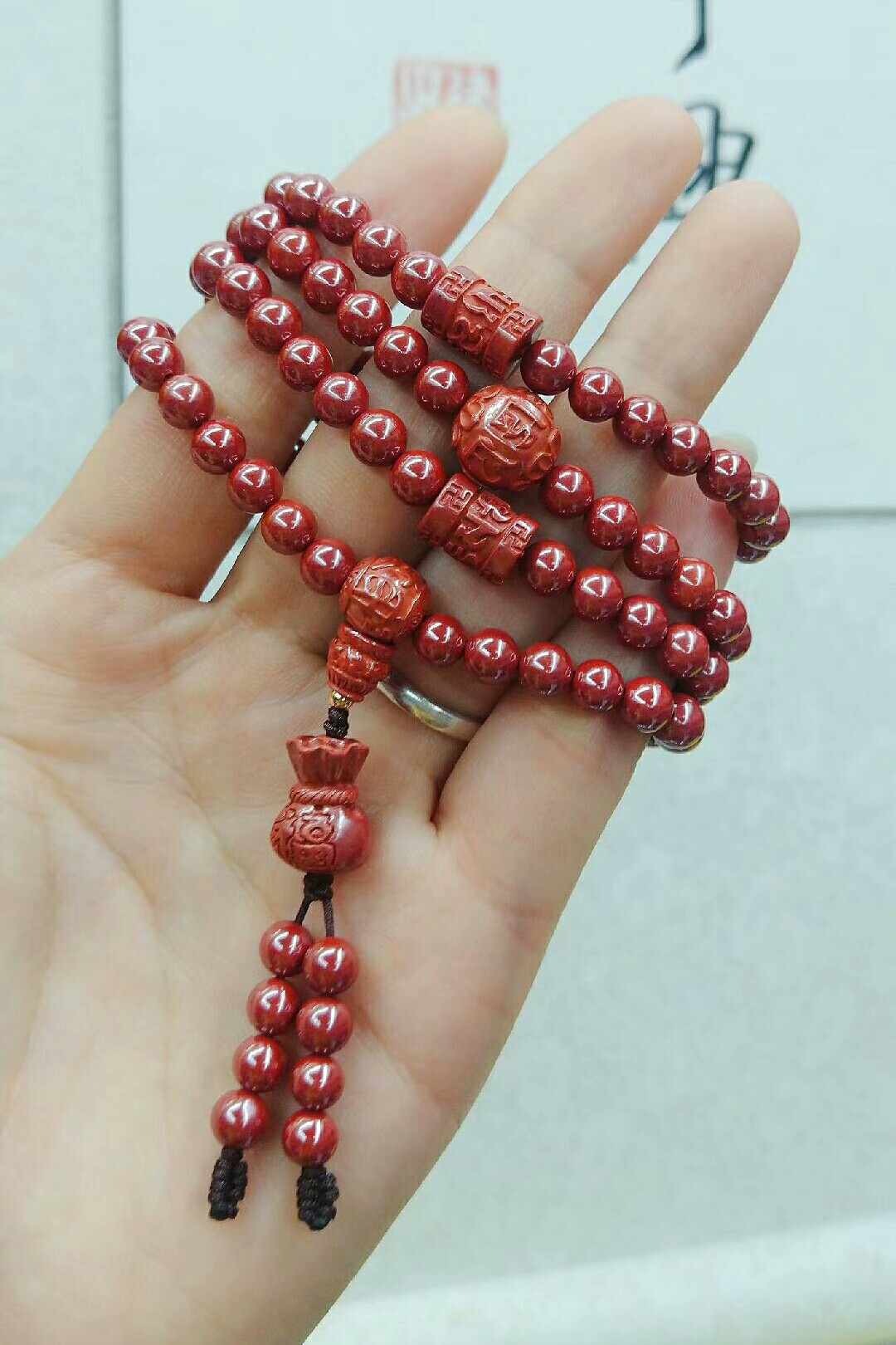 天然朱砂帝王砂项链女士多圈手串手链