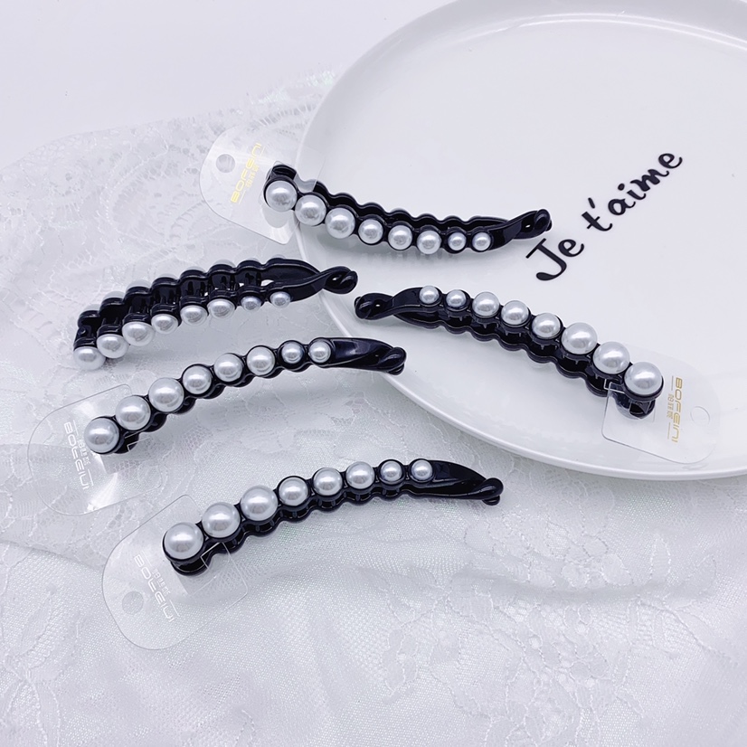 Korean version pearl twist clip banana clip
