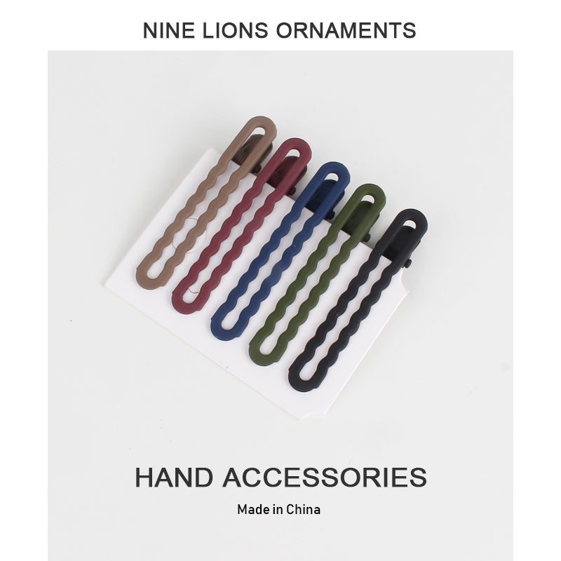 10支装秋冬chic复古百搭发夹磨砂鸭嘴夹一字夹刘海夹发卡韩国发饰白底实物图