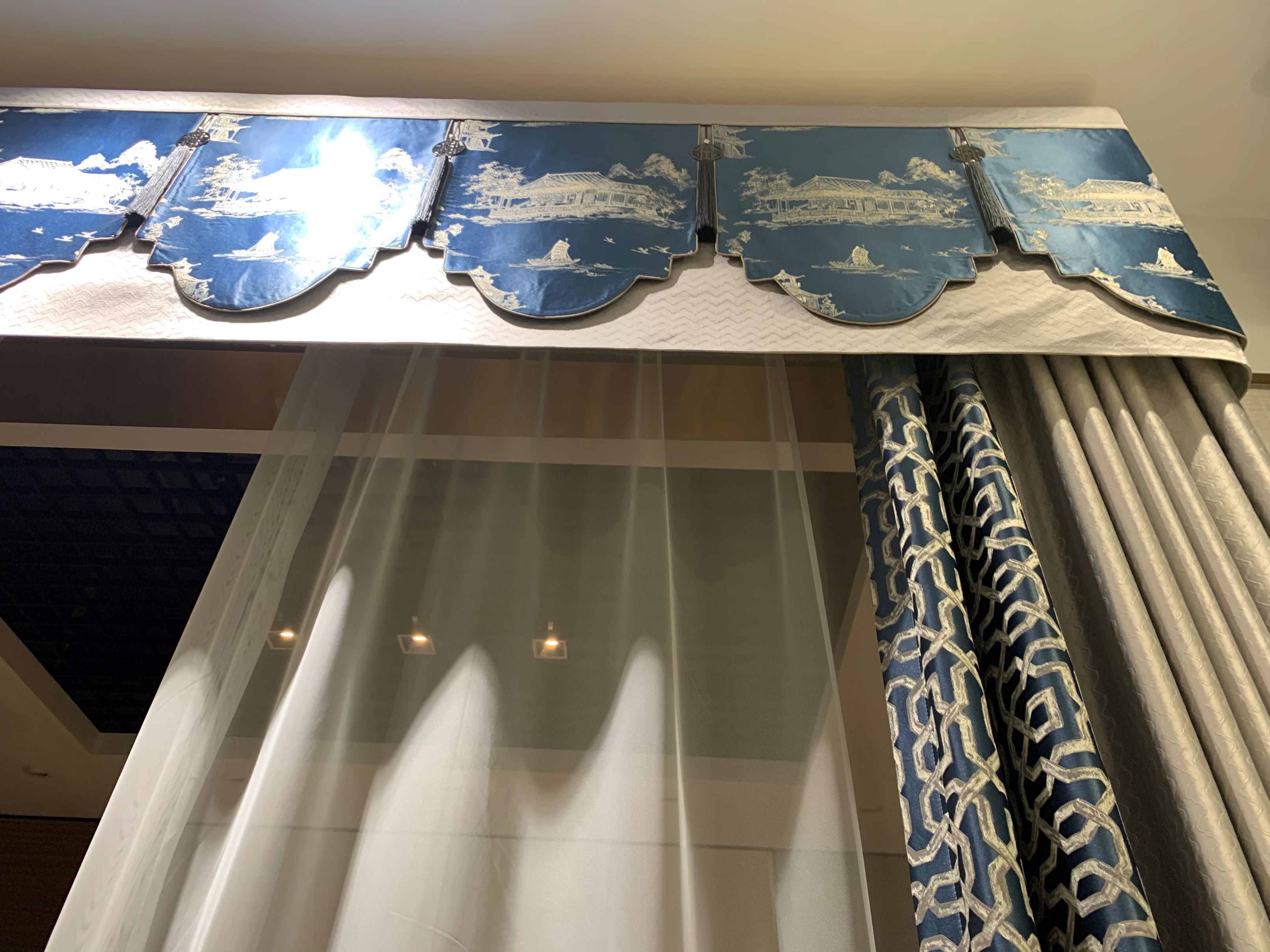 拼色北新中式窗帘成品卧室客厅新款落地窗飘窗全遮光遮阳布详情图5