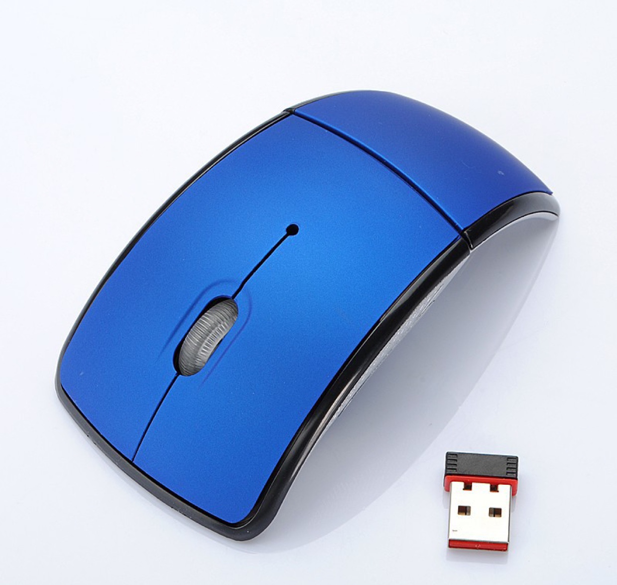 2.4G无线折叠鼠标光电鼠标支持办公及游戏支持 定制 批发 水晶盒包装产品图