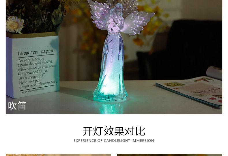 Christian ornaments, fiber optic angels, seven-color lights, ambient lights, novel and creative electronic night lights, led book lights pic 9