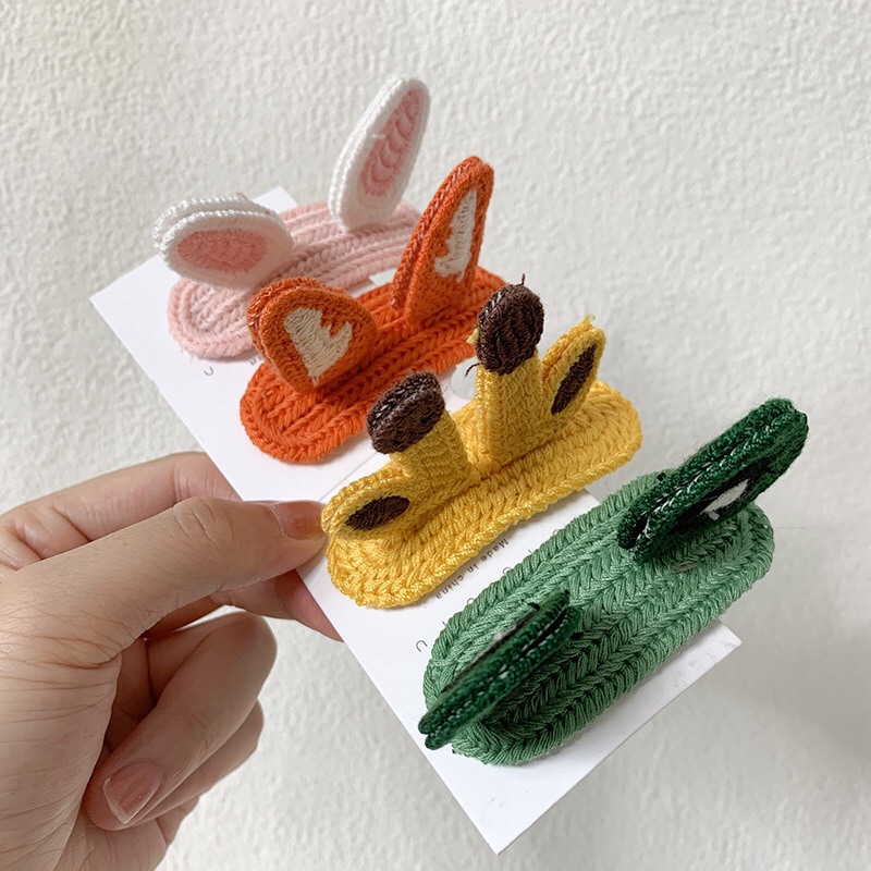 Children's Knitting Animal Hair Clip Cute Baby Bb Clip Internet Celebrity Stereo Specification drawing