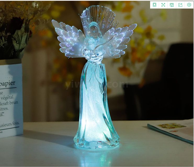 Christian ornaments, fiber optic angels, seven-color lights, ambient lights, novel and creative electronic night lights, led book lights Specification image