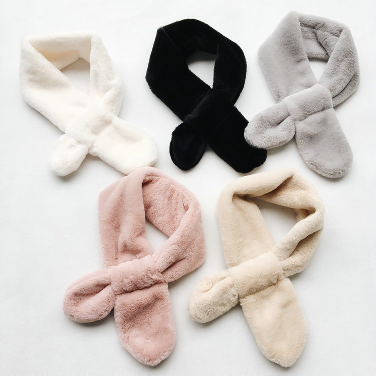 South Korea's Dongdaemun Hot Sale Of Foreign Women All Casual Modeling Imitation Rabbit Hair Hair Collar Warm Scarf Bib Specification drawing